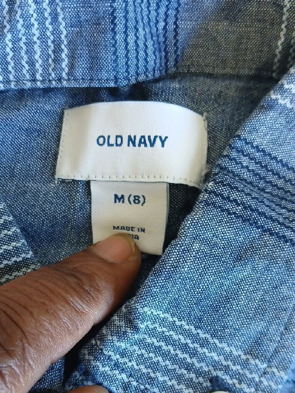 Old Navy Blue Striped Short-Sleeve Button-Down Shirt